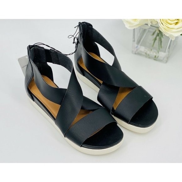 Universal Thread Hummingbird Platform Sandal Women’s Size 6 Shoe Black NEW - Picture 1 of 9